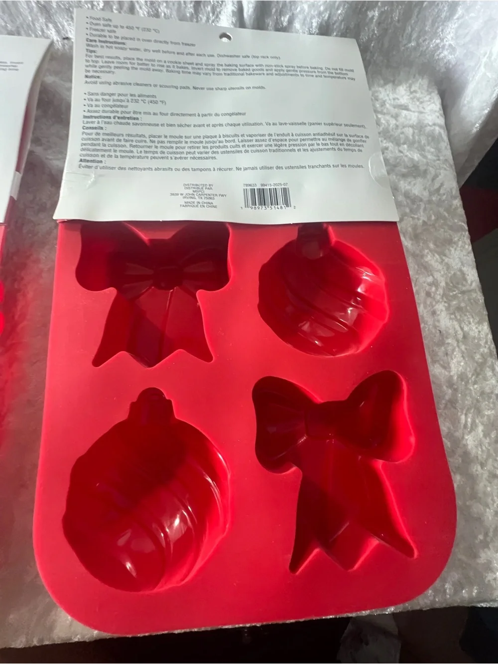 Red Silicone Bow & Rose Baking Mold Set